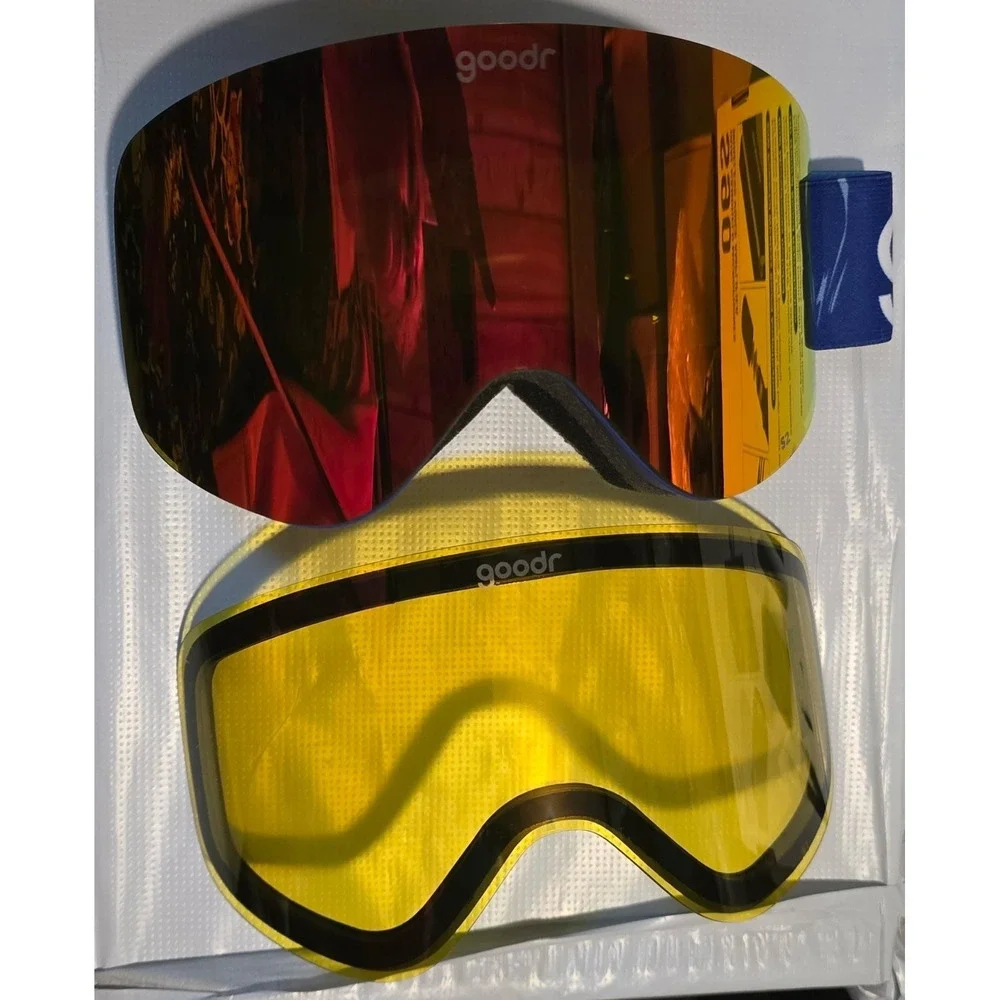 Goodr Snow G Goggles Apres All Day Blue Teal Wave Strap Rare Discontinued NWOB